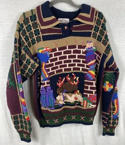 Traditional Trading Co Women’s Large Christmas Sweater Festive Holiday Scene - Picture 1 of 15
