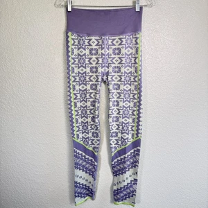 Free People Myoko Jacquard Base Leggings Womens Medium Large Stardust Fair Isle - Picture 1 of 13