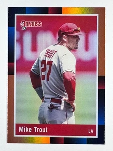 MIKE TROUT 2022 Donruss #265 1988 Retro ORANGE HOLO Los Angeles Angels - Picture 1 of 3