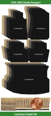 Juego de alfombrillas de lujo personalizadas para Honda Passport 1994-2002 con logotipo (5 piezas) #RNM Foto 1 de 4