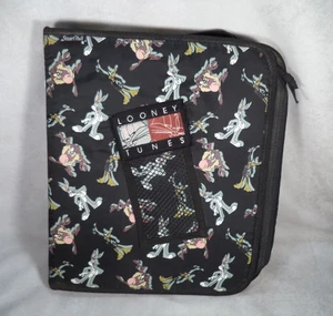 Vintage 1998 Looney Tunes Mappe Stuart Hall schwarz 3 Ring Bugs Bunny Taz Daffy Duck - Bild 1 von 8