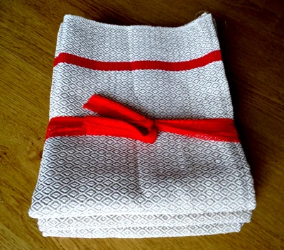 LINGE BASQUE , Lot 3 torchons anciens  , neufs  d' usage , 60 x 10 cm - Photo 1/4