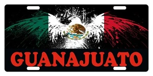Mexico Flag License Plate Mexican Patriotic Guanajuato MEX Emblem Eagle - Picture 1 of 2