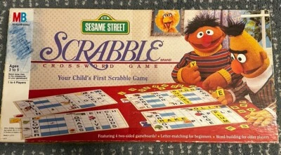 Sesame Street Scrabble Junior COMPLETE Milton Bradley 1992 Bert Ernie Vintage - Image 1 of 4