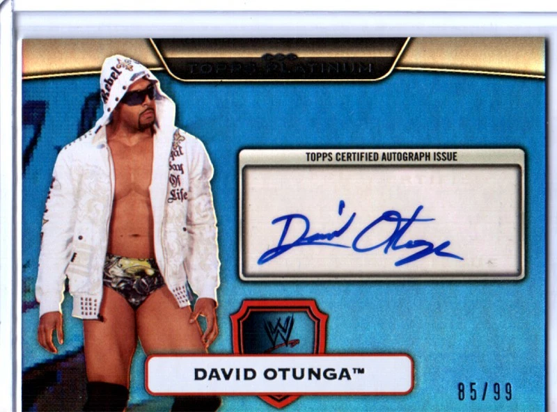 WWE David Otunga 2010 Topps Platinum BLUE Authentic Autograph Card SN 85 of 99 - Image 1 of 1