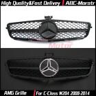 Black LED AMG Style Grille For Mercedes Benz C-Class W204 2008-14 C180 C250 C300