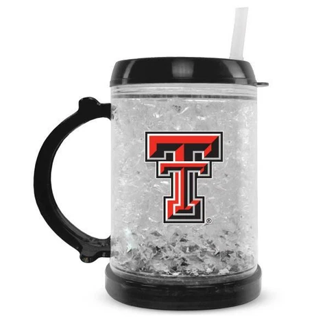 TEXAS TECH RED RAIDERS JUNIOR FREEZER GLASS MUG WITH STRAW PLASTIC NEW Cover