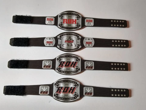 4 ROH Custom Classic Wrestling Figure Belts WWF for Mattel Figures Cover