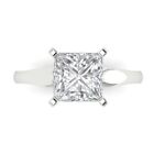 2.4ct Princess Cut Simulated White Stone Statement Promise Ring 14k White Gold