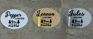 PERSONALISED METAL PET CAT /HOUSE SIGN / PLAQUE - ANY PERSONALISED TEXT (A) - Picture 1 of 3