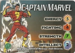 Marvel OVERPOWER CAPTAIN MARVEL JLA SET 6 character Speed Mercury Stamina Shazam - Picture 1 of 6