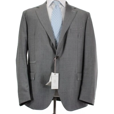 Eleventy Platinum 全新带标签羊毛运动外套/西装外套 58 码(48R 美国)纯色灰色 — 第 1/4 张图片