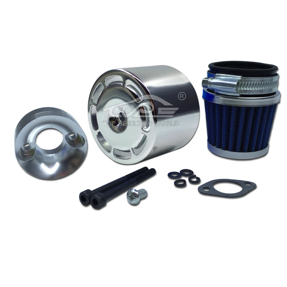 Air Filter set With Siver Cover In US for 23CC-71CC Fit 1/5 RC HPI LOSI GOPED - Image 1 of 1