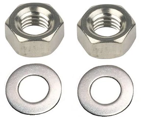 M12 x 1.25 Metric Fine Hex Nuts and matching plate washers. A2. Nut is 19mm A/F - Picture 1 of 1