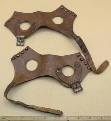 Par de tobilleros vintage de cuero marrón muy bien marcados. Foto 1 de 3