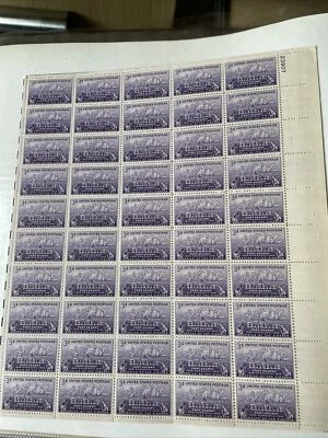 US 1948 3c Fort Kearny Stamp Sheet Of 50 Scott #970 - Image 1 of 3