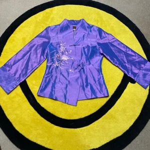 Oriental Chinese Style Vintage 80s Jacket Size S - Picture 1 of 8