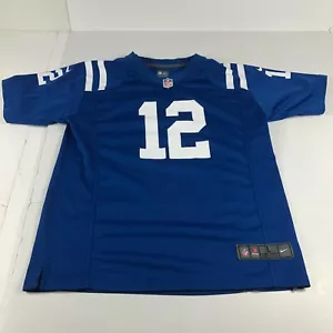 Andrew Luck Jersey Youth Large Blue White #12 Indianapolis Colts NFL On Field - Picture 1 of 11