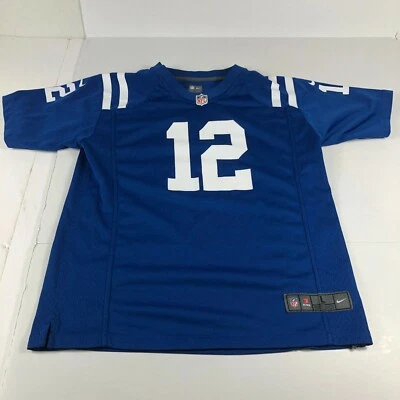 Andrew Luck Jersey Youth Large Blue White #12 Indianapolis Colts NFL On Field - Image 1 of 4