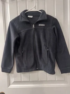 Youth boys Size 8 Columbia Fleece Zip Up Black - Picture 1 of 7