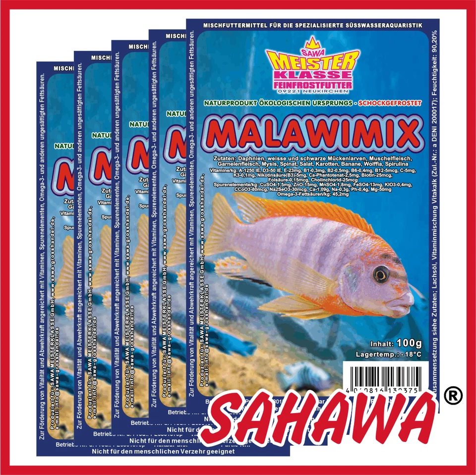 Frostfutter  Fischfutter Aquarium  5 x 100g Blister Sorte: Malawimix - Bild 1 von 1