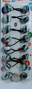 black/white ELASTIC PONYTAIL HOLDER JUMBO BEADS GIRL HAIR SCRUNCHIE KNOCKER BAL - Picture 1 of 1