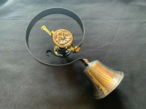 One Reclaimed Antique Brass & Steel Restored Victorian Servant Bell (BTS334) Cover
