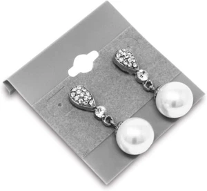 100 PC Grey Plastic Earring Card 2" x 2" Hang Jewelry Display Plain Cards Retail - Picture 1 of 6