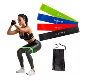 Exercise Loop Resistance Bands 4-loops with light, medium, heavy, & extra-heavy - Picture 1 of 8
