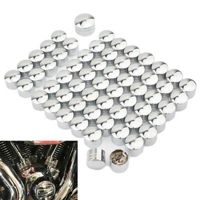 60pcs Chrome Engine Topper Bolt Cover Caps For Harley Twin Cam Road King Softail - Image 1 of 4