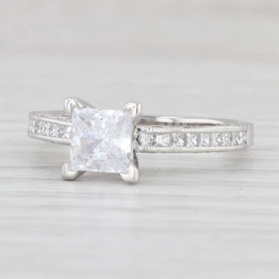 Nuevo Anillo de Compromiso Tacori Princesa Cuadrado Semi Montaje Diamantes Platino Talla 6.5 Foto 1 de 4