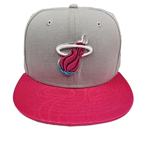 Miami Heat NBA Authentic Fitted Hat 7 1/2 Hardwood Classic New Era 59Fifty  Gray - Picture 1 of 9