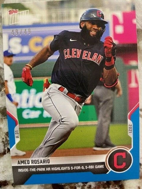2021 TOPPS NOW BLUE PARALLEL CARD 49/49 CLEVELAND INDIANS AMED ROSARIO #736 - Image 1 of 1