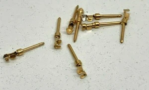 (Paquete de 100) Pin de contacto de crimpado estampado único, macho, 1 mm, chapado en oro, LC20P - Imagen 1 de 4