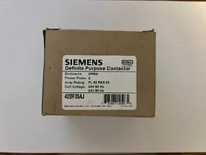 Genuine Siemens 42DF35AJ Definite Purpose Contactor 3-Pole 50 Amp 24VDC Coil - Picture 1 of 2