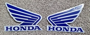 HONDA BLUE & SILVER Wing PAIR Fuel Tank Wing Decal Vinyl Graphics stickers HONDA - Picture 1 of 3