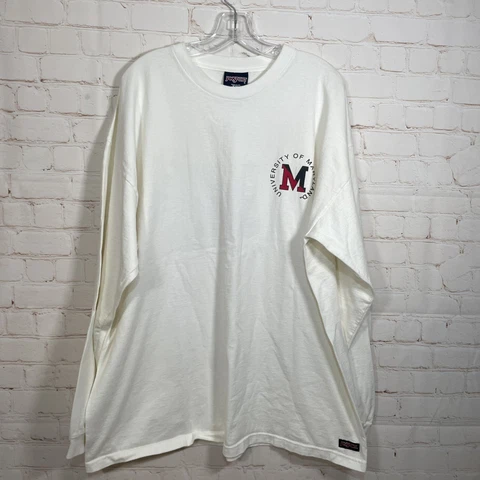 Vintage University of Maryland Terrapins Shirt Mens Size XXL White Made In USA Cover