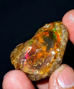 very rare Natural Ethiopian Opal Rough, Raw Opal, welo fire opal, multi Fir 102 - Picture 1 of 3