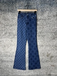 Jeans Jaded London para mujer 26 azules ajustados acampanados flores estampado a cuadros denim - Imagen 1 de 9