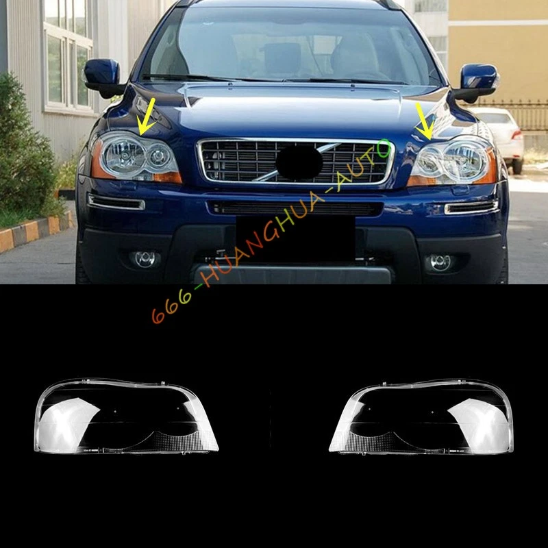 Cubierta de reemplazo de lente transparente de faros laterales + sellador para Volvo XC90 2004-2013 Foto 1 de 4