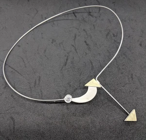 Halsreif, Stahl Silber Gold,  FLAMERE Design - Edle Träumereien - Bild 1 von 2