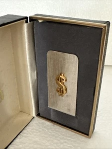 Money Clip by Signature Rhodium finish in original box VTG $ Dollar Sign Clip - Picture 1 of 11