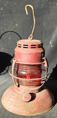 Guardia de tráfico vintage Embury Manuf Co No. 40 Linterna Globo Rojo Varsovia NY EE. UU. Foto 1 de 4