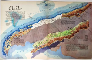 Chile Richard Edes Harrison 2 Page Vintage 1938 Map Magazine Print - Picture 1 of 8