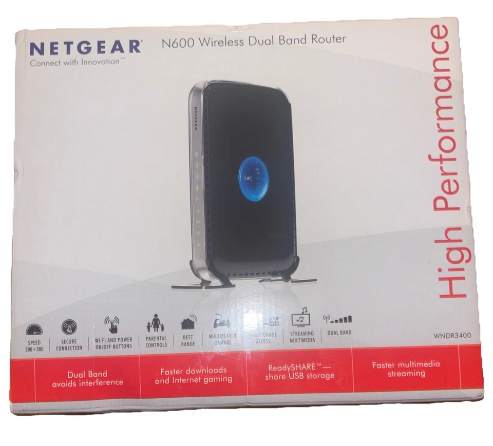 Netgear N600 Wireless Dual Band Router WNDR3400 Sealed New - Image 1 of 4