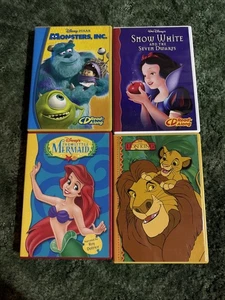 Lot 4 Vtg Disney Read-Along Book CD & Cassette Lion King, Mermaid Snow, Monsters - Picture 1 of 6