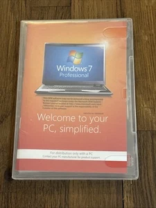 Microsoft Windows 7 Professional 64 SP1 Bit Full Version DVD with Product Key - Picture 1 of 5
