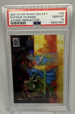 2021 STAR WARS GALAXY PALPATINE PLAYS POSSUM #56 REFRATOR ATÔMICO /150 PSA 10 - Imagem 1 de 2