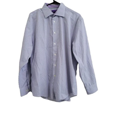 Camisa de vestir Egara para hombre talla 16,5 sin planchar calce moderno algodón egipcio puños abatibles Foto 1 de 4