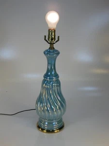 NEOCLASSICAL PALE BLUE LUSTER TABLE LAMP - Picture 1 of 1